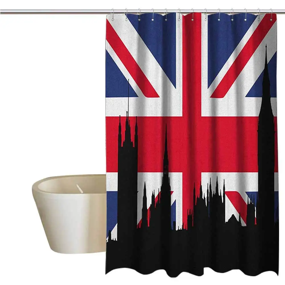 Union Jack Extra Wide Shower Curtain Tropical Houses of The Parliament Silhouette on UK Flag Historic Urban Skyline Durable
Union Jack Extra Wide Shower Curtain Tropical Houses of The Parliament Silhouette on UK Flag Historic Urban Skyline Durable