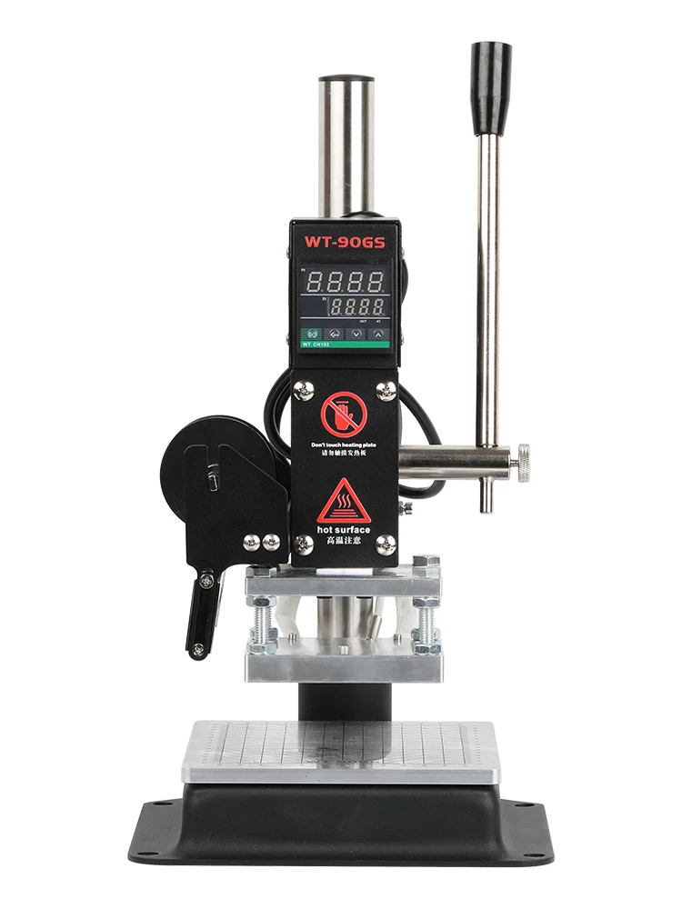 WT-90GS Hot Foil Stamping Machine Leather Stamp Emboss Press Tool Logo Custom Digital PVC Card Book Paper Heat Press Machine
WT-90GS Hot Foil Stamping Machine Leather Stamp Emboss Press Tool Logo Custom Digital PVC Card Book Paper Heat Press Machine