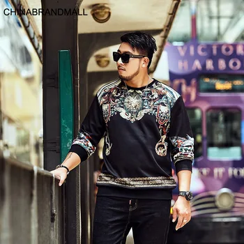 Big size Men's Wear Plus Fat Plus Large Size Autumn Fashion Fat Man Round Neck Loose Leisure Fat Printing Sweater Coat 
Big size Men's Wear Plus Fat Plus Large Size Autumn Fashion Fat Man Round Neck Loose Leisure Fat Printing Sweater Coat