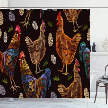 Shower Curtain Set with Hooks 72x78 Colorful Artwork Chicken Farming Poultry Pet Black Pattern Nature Rooster Feather Bird
Shower Curtain Set with Hooks 72x78 Colorful Artwork Chicken Farming Poultry Pet Black Pattern Nature Rooster Feather Bird