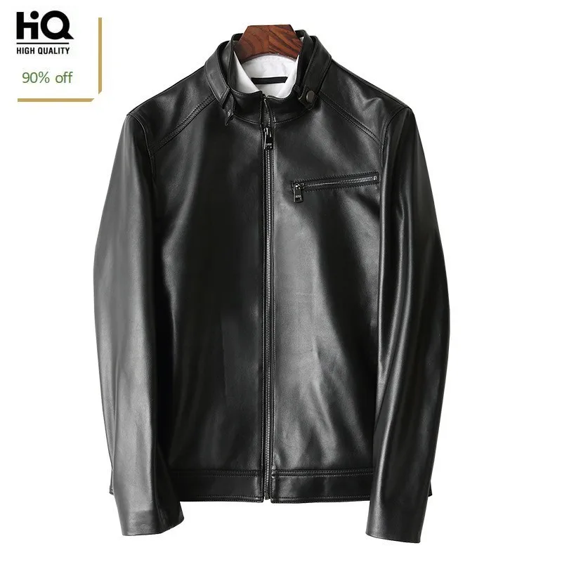 New Fashion Stand Collar Men Genuine Leather Jacket Business Blazer Casual Coat Softshell Motorcycle Biker Male Jacket Punk Coat
New Fashion Stand Collar Men Genuine Leather Jacket Business Blazer Casual Coat Softshell Motorcycle Biker Male Jacket Punk Coat