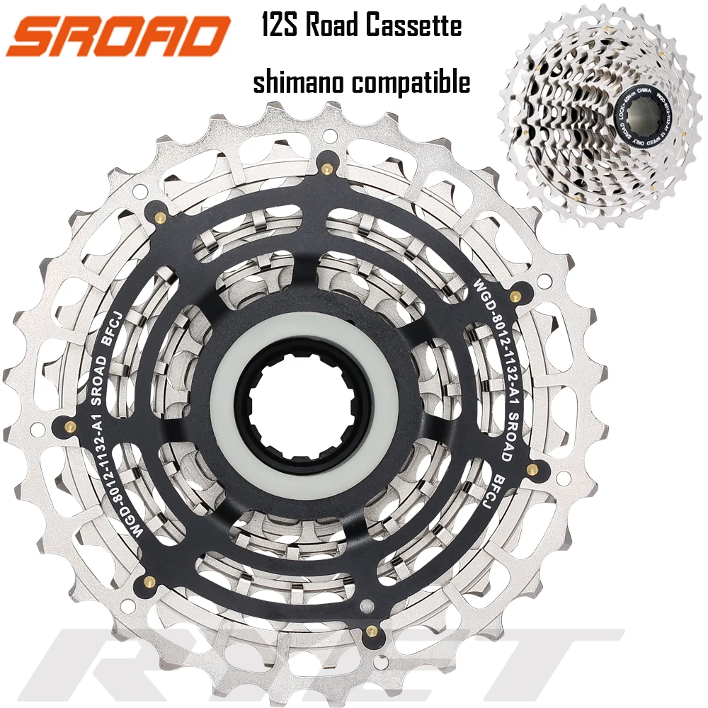 SROAD12 speed Road Bike Cassette 12Speed cassette CNC Freeewheel fits Shimano Super Light 12S Cassette 11-32T
SROAD12 speed Road Bike Cassette 12Speed cassette CNC Freeewheel fits Shimano Super Light 12S Cassette 11-32T