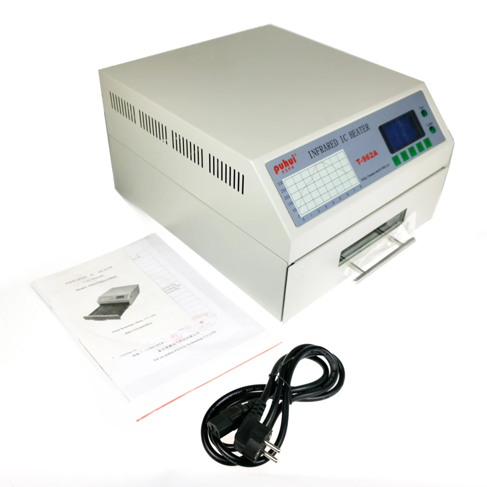 Infrared IC Heater Production Line PUHUI 962A Reflow Soldering Machine T-962A High Temp Reflow Oven SMD SMT Rework Station 
Infrared IC Heater Production Line PUHUI 962A Reflow Soldering Machine T-962A High Temp Reflow Oven SMD SMT Rework Station