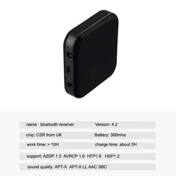 CSR Wireless 3.5mm Audio Adapter AUX Bluetooth 4.2 Receiver APTX/APTX LL/AAC/SBC L41F
CSR Wireless 3.5mm Audio Adapter AUX Bluetooth 4.2 Receiver APTX/APTX LL/AAC/SBC L41F