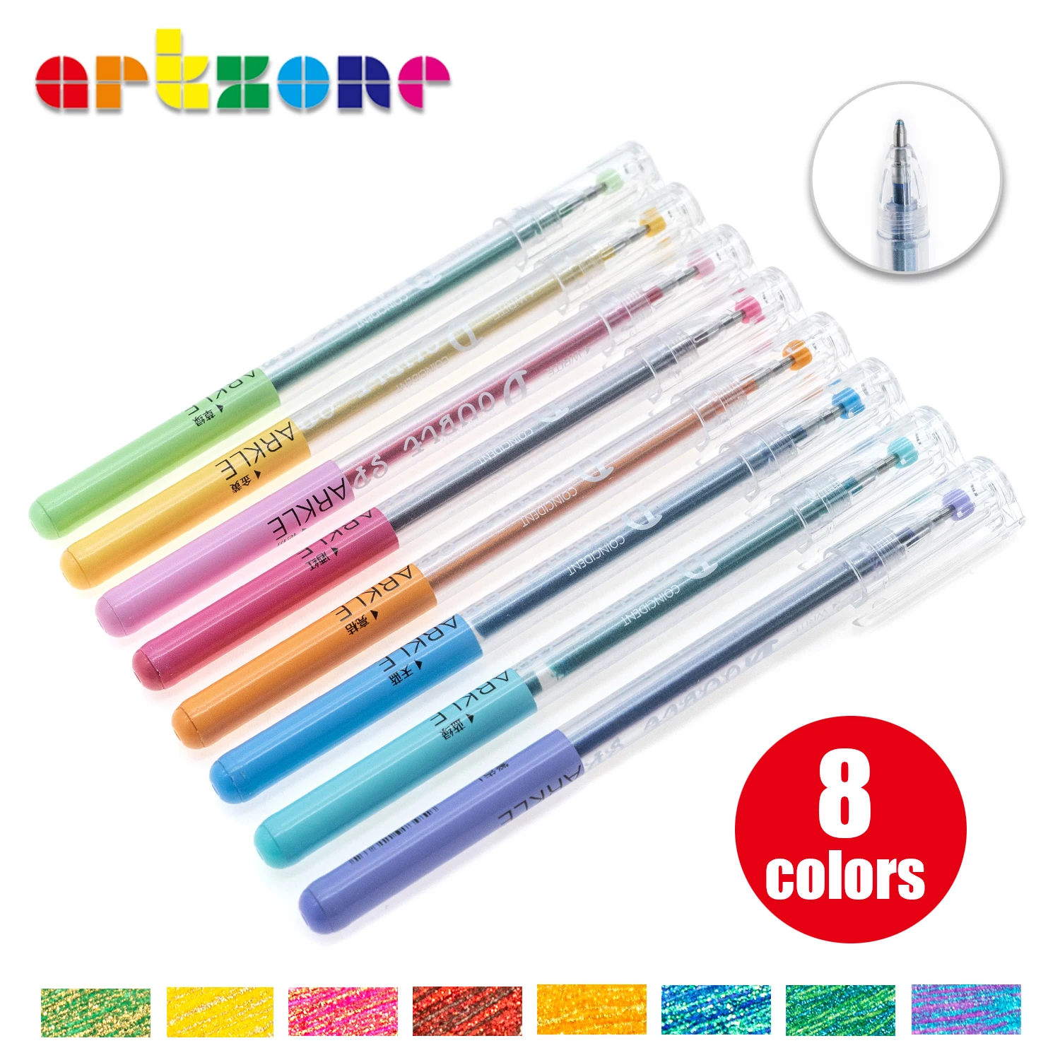 Metallic Color Glitter Gel Pens for Adults and Kids, 0.7mm Ball Point, Sparkle Pens, Coloring Journaling Glitter Pens, 8 Colors
Metallic Color Glitter Gel Pens for Adults and Kids, 0.7mm Ball Point, Sparkle Pens, Coloring Journaling Glitter Pens, 8 Colors