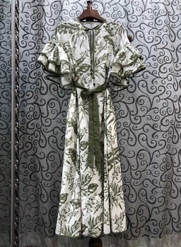 2020 Spring and Summer New Women's Neckline Lace-up Printing Color Matching Lace-up Waist Hugging Ruffle Sleeve Dress 531
2020 Spring and Summer New Women's Neckline Lace-up Printing Color Matching Lace-up Waist Hugging Ruffle Sleeve Dress 531