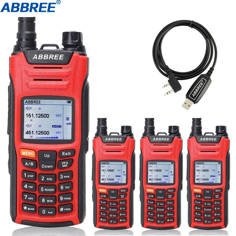 Рация ABBREE AR-F6 4 шт. Многодиапазонная VHF UHF DTMF 999CH VOX SOS сканирование секундомер