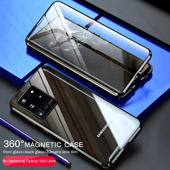 360° Full Protection Magnetic Double-Sided Glass Metal Bumper Case Cover for Samsung Galaxy S20 Ultra Plus With Camera Len Film
360° Full Protection Magnetic Double-Sided Glass Metal Bumper Case Cover for Samsung Galaxy S20 Ultra Plus With Camera Len Film