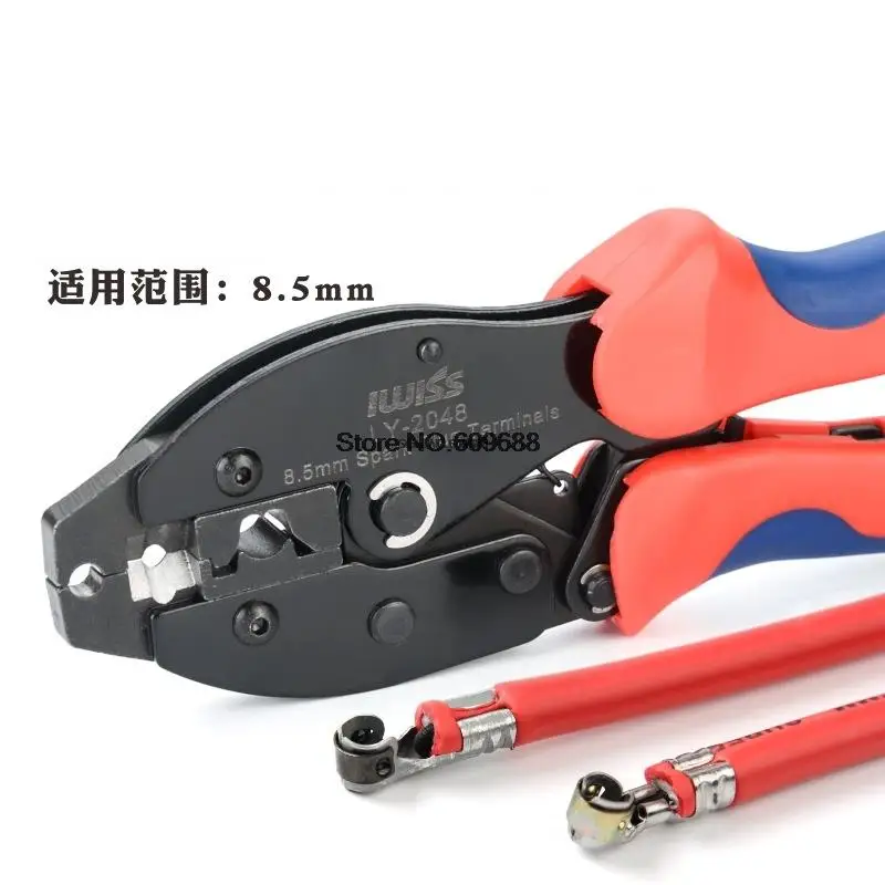 

IWISS LY-2048 Ratchet Spark Plug Wire Crimper for Spark Plug Ignition Wire and Terminals Dia. 8.5mm crimping tools