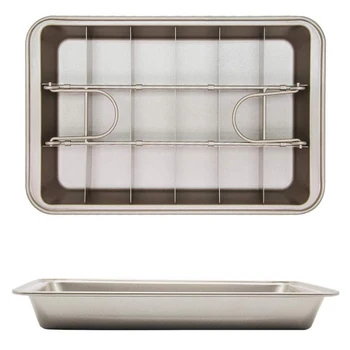 Non-Stick Brownie Pan with Dividers Pan with Compartment, 18 Pre-Sliced Non-Stick Coated Palm Baking Trays, No Bisphenol A Carbo
Non-Stick Brownie Pan with Dividers Pan with Compartment, 18 Pre-Sliced Non-Stick Coated Palm Baking Trays, No Bisphenol A Carbo