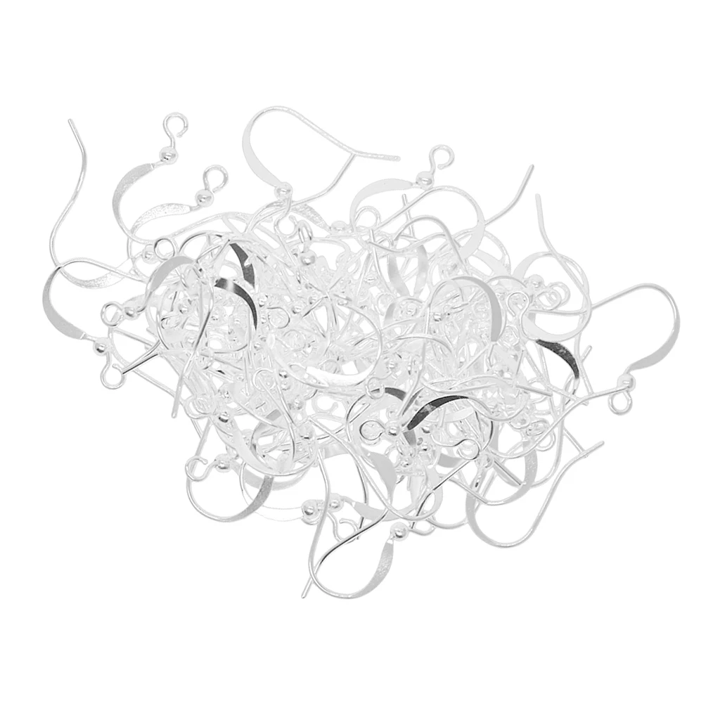 100pc White K Plated Brass French Earring Hook Wire Ear Jewelry Findings DIY 100pc White K Plated Brass French Earring Hook Wire Ear Jewelry Findings DIY