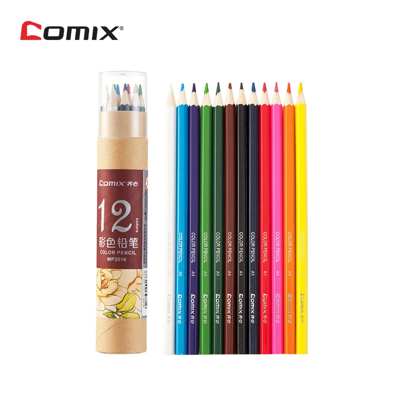 Цветные деревянные карандаши Comix набор для рисования из натурального дерева