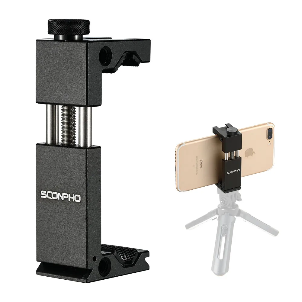 SOONPHO Aluminum Phone Tripod Mount Adapter Clip Bracket Holder Stand for iPhone Andriod Smart Phones Video Shooting
SOONPHO Aluminum Phone Tripod Mount Adapter Clip Bracket Holder Stand for iPhone Andriod Smart Phones Video Shooting