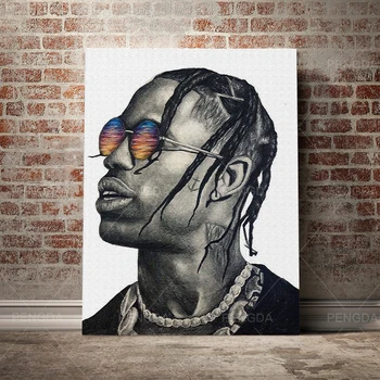 Print Canvas Travis Scott Home Decor Wall Art Rap Singer Star Painting Modular Famous Character Poster Modern Picture Bedroom 
Print Canvas Travis Scott Home Decor Wall Art Rap Singer Star Painting Modular Famous Character Poster Modern Picture Bedroom