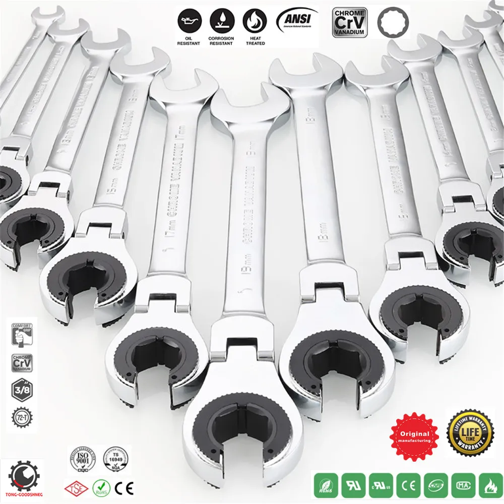 Tubing Ratchet Wrench Flex Head Extra Long Ratcheting Wrenches Double Box End Chrome Vanadium Steel 72-Tooth Maintain RepairTooL
Tubing Ratchet Wrench Flex Head Extra Long Ratcheting Wrenches Double Box End Chrome Vanadium Steel 72-Tooth Maintain RepairTooL