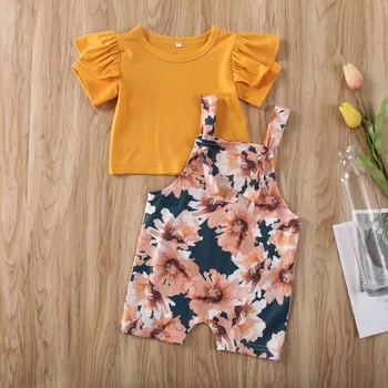 Kids Baby Girl Clothes Sets Bare Belly Ruffles Shirts+Flared Pants 2Pcs Yellow Outfits Girl Spring Fall Clothes 1-5Y
Kids Baby Girl Clothes Sets Bare Belly Ruffles Shirts+Flared Pants 2Pcs Yellow Outfits Girl Spring Fall Clothes 1-5Y