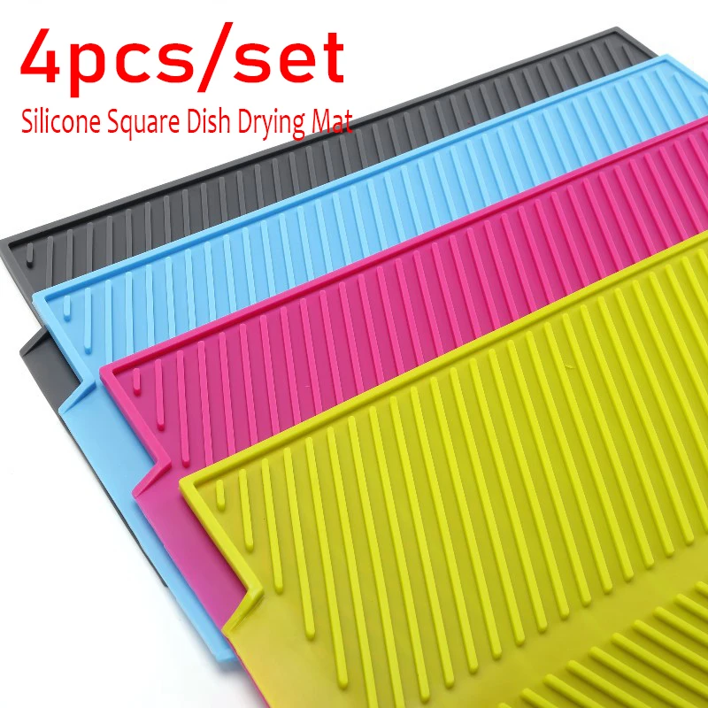 4pcs/set Dish Drying Mat Heat Resistant Non-slip Tray Silicone Tableware Dishwaser Pad Dinnerware Table Mat Placemat 39*25cm
4pcs/set Dish Drying Mat Heat Resistant Non-slip Tray Silicone Tableware Dishwaser Pad Dinnerware Table Mat Placemat 39*25cm