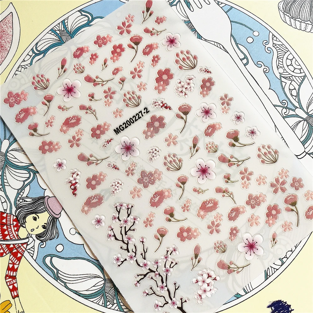 MG200227-2 MG200227-1 MG190228-07 Cherry blossoms 3D Back glue Nail Art Stickers Decals Sliders Nail ornament decoration
MG200227-2 MG200227-1 MG190228-07 Cherry blossoms 3D Back glue Nail Art Stickers Decals Sliders Nail ornament decoration