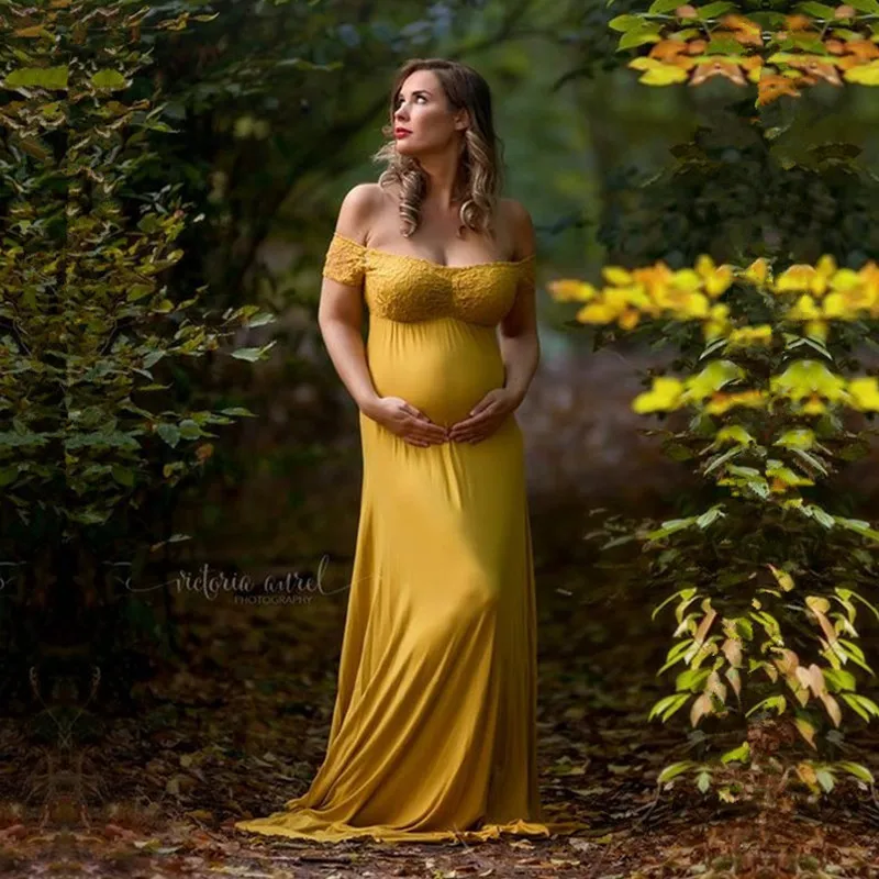 Slash Neck Lace Maternity Dress for Baby Shower Stretchy Cotton Robe Femme Grossesse Shooting Photo
Slash Neck Lace Maternity Dress for Baby Shower Stretchy Cotton Robe Femme Grossesse Shooting Photo