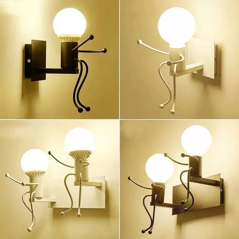 Фото Современный комнатный робот-светильник с двойной головкой креативная