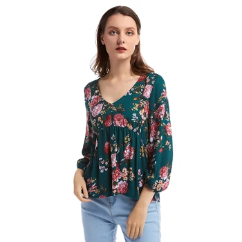 DANALA 2019 Autumn New V-neck Lantern Sleeve Ruffled Long Sleeve Shirt For Women Fashion Waist Tightening Flower Print Tops
DANALA 2019 Autumn New V-neck Lantern Sleeve Ruffled Long Sleeve Shirt For Women Fashion Waist Tightening Flower Print Tops