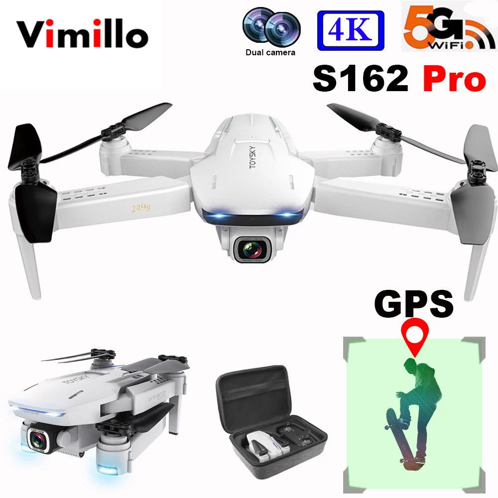 Vimillo S162 Drone GPS with 4K Camera Hd Professional 5G WIFI FPV Foldable Remote Control Quadrocopter Rc Dron VS SG907 PRO
Vimillo S162 Drone GPS with 4K Camera Hd Professional 5G WIFI FPV Foldable Remote Control Quadrocopter Rc Dron VS SG907 PRO