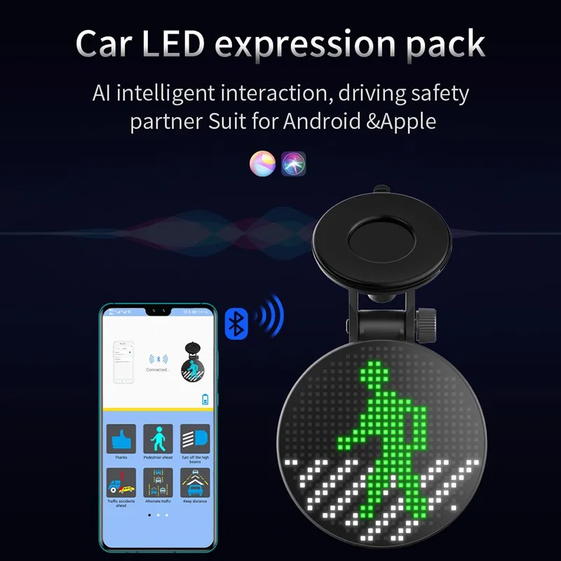 Wireless Car Sign LED Emotion programmable Message display Board 1700mah APP Siri Car accessories fit for IOS Android
Wireless Car Sign LED Emotion programmable Message display Board 1700mah APP Siri Car accessories fit for IOS Android