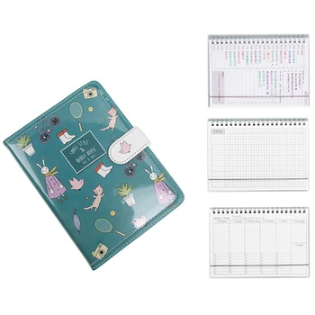 1x Green Cute Notebook Monthly Daily Planner Study Notepad & 3 Pcs Daily Weekly Monthly Planner Spiral A5 Notebook
1x Green Cute Notebook Monthly Daily Planner Study Notepad & 3 Pcs Daily Weekly Monthly Planner Spiral A5 Notebook
