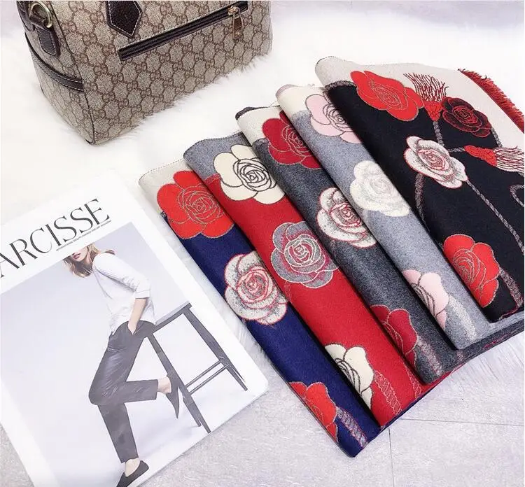 New Camellia Cashmere Scarf in Autumn and Winter of 2019 Fashion Warming and Thickening Shawl 68108
New Camellia Cashmere Scarf in Autumn and Winter of 2019 Fashion Warming and Thickening Shawl 68108