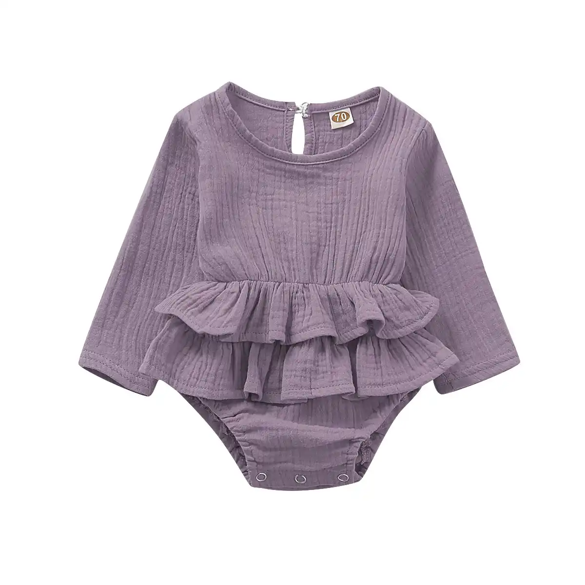 newborn baby girls kids clothes romper long sleeve solid ruffles