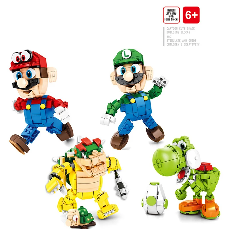 MOC brickheadz Mario Bowser Luigi Yoshi Anime cartoon action figures Collection model building blocks bricks
MOC brickheadz Mario Bowser Luigi Yoshi Anime cartoon action figures Collection model building blocks bricks