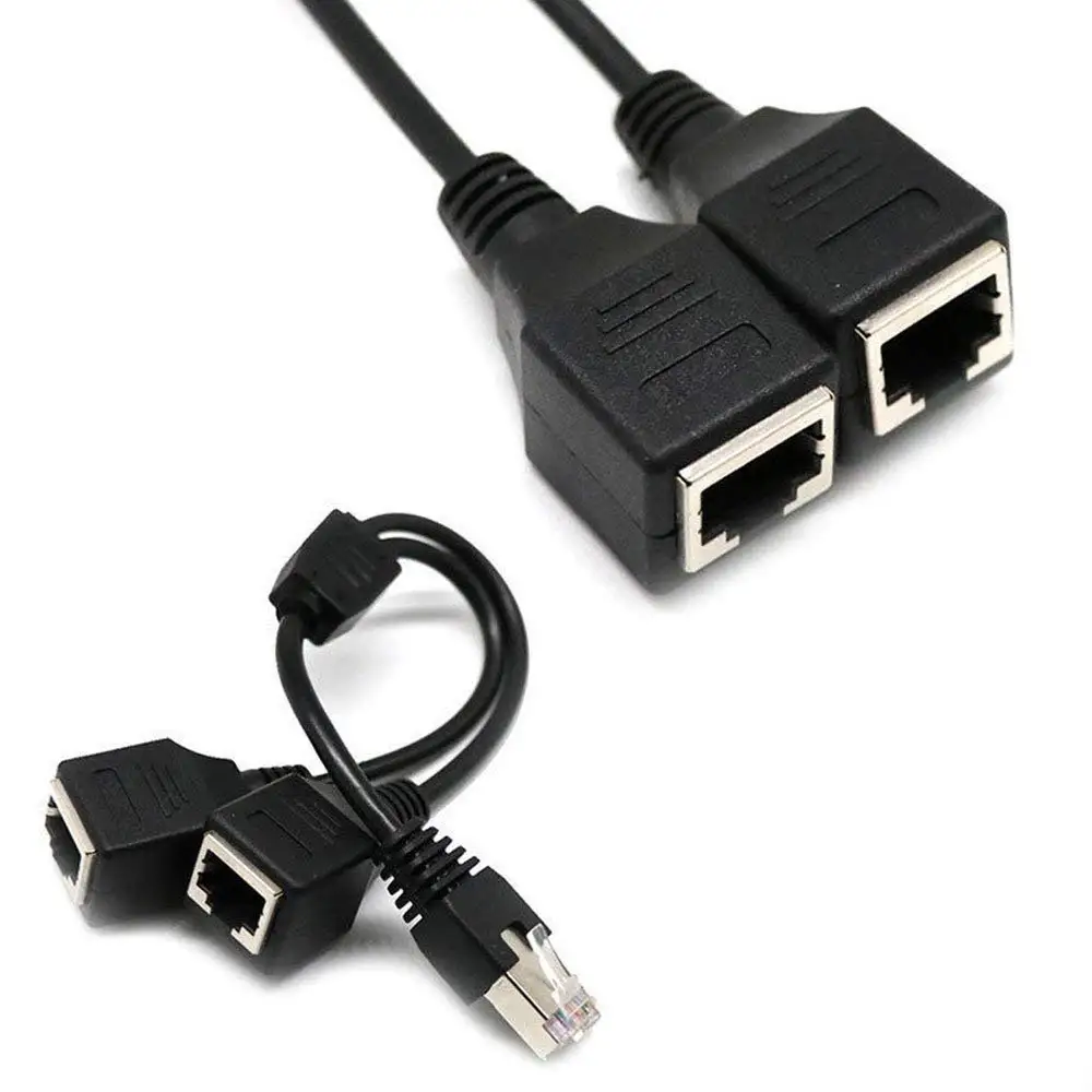Сетевой сплиттер Кабель-адаптер 1 штекер до 2 гнездо порт LAN Ethernet Y Cat5 Cat5e Cat6 Cat7 |