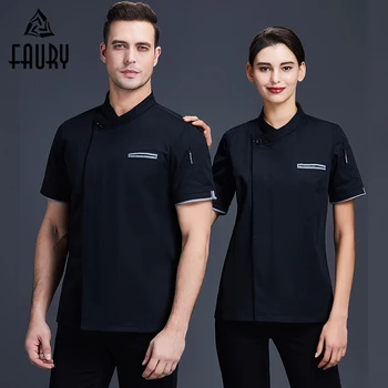 Unisex Chef Jacket Short Sleeve Cook Clothes Restaurant Kitchen Chef Uniform Shirt Hotel Bakery Pastry Cafe Barber Work Clothes 
Unisex Chef Jacket Short Sleeve Cook Clothes Restaurant Kitchen Chef Uniform Shirt Hotel Bakery Pastry Cafe Barber Work Clothes