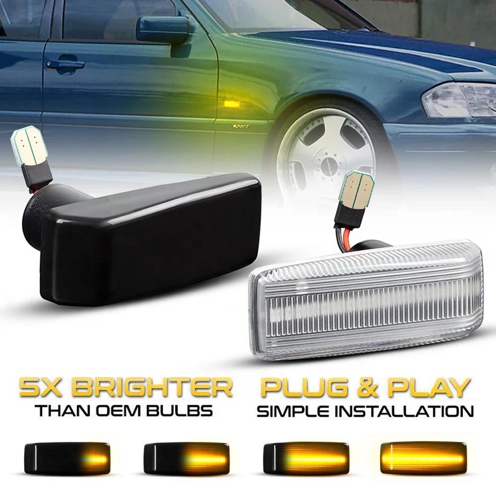2Pcs Dynamic LED Side Marker Light Blinker Turn Signal Lamps For Mercedes For Benz C E S SL CLASS W201 190 W202 W124 W140 R129
2Pcs Dynamic LED Side Marker Light Blinker Turn Signal Lamps For Mercedes For Benz C E S SL CLASS W201 190 W202 W124 W140 R129