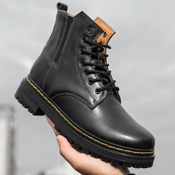 Spring Autumn Men Leather Casual Sneakers Black Working Safety Boots Fashion Motorcycle Boots Men Brand British Retro Boots Man
Spring Autumn Men Leather Casual Sneakers Black Working Safety Boots Fashion Motorcycle Boots Men Brand British Retro Boots Man