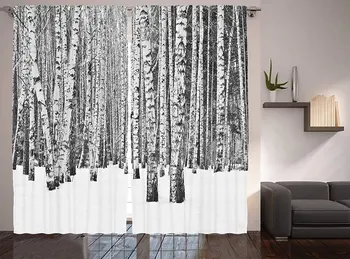 Mountain Curtains Birch Forest in Snowy Mountain Cold Winter Time Landscape Picture Print Living Room Bedroom Window Drapes
Mountain Curtains Birch Forest in Snowy Mountain Cold Winter Time Landscape Picture Print Living Room Bedroom Window Drapes