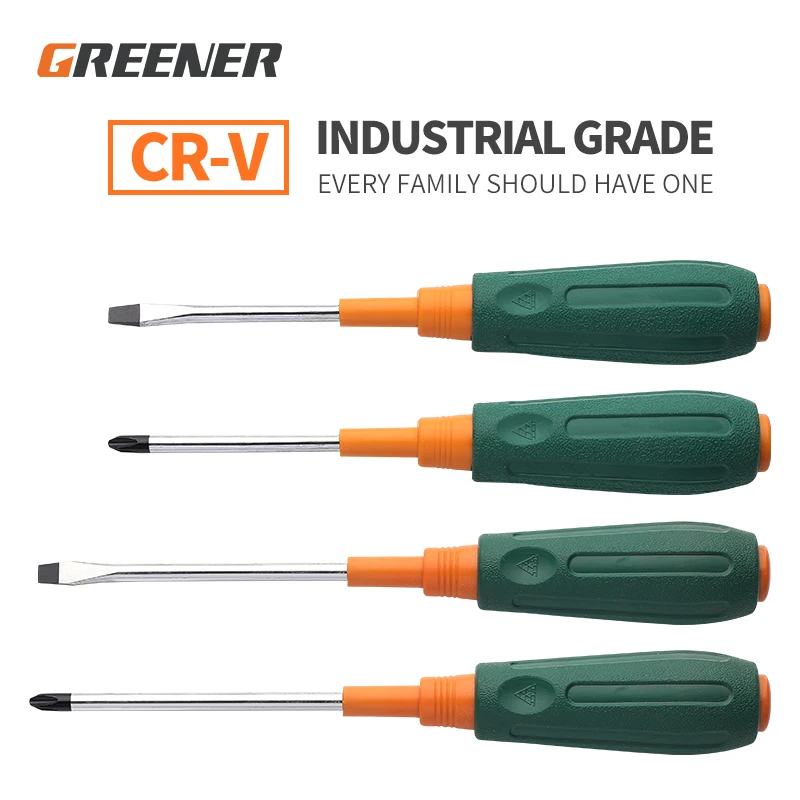 Greener Cross screwdriver, electrician maintenance manual tool, strong magnetic flat mouth, slotted screwdriver, household tool
Greener Cross screwdriver, electrician maintenance manual tool, strong magnetic flat mouth, slotted screwdriver, household tool