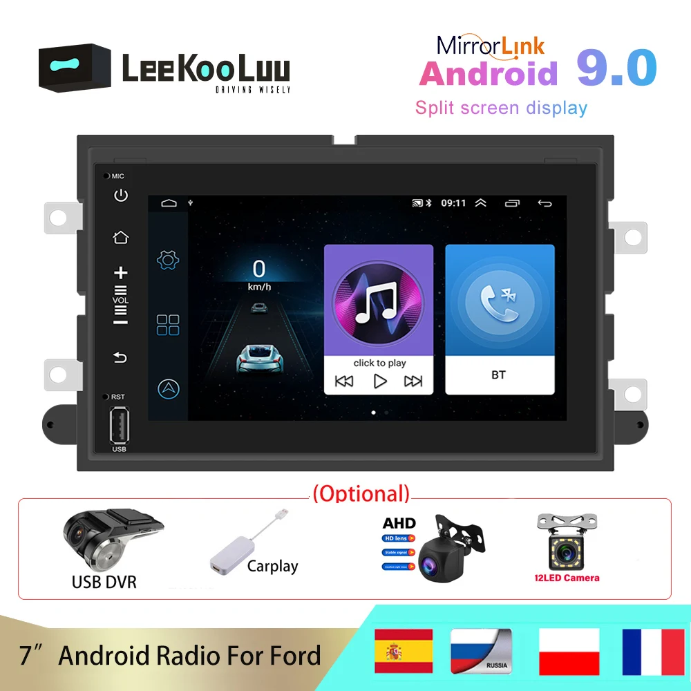 

Leekooluu Car Radio 2 Din Android Autoradio Gps Navigation Wifi For Ford F150 F250 F350 500 Explorer Focus Fusion Mustang Edge