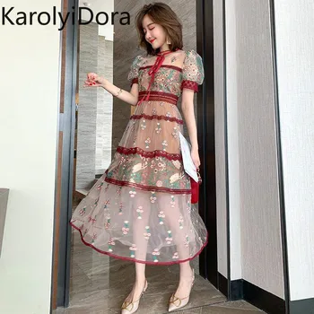 2020 Summer high quality stand collar lace patchwork mesh floral embroidery dresses short sleeve bohemian beach summer dresses
2020 Summer high quality stand collar lace patchwork mesh floral embroidery dresses short sleeve bohemian beach summer dresses