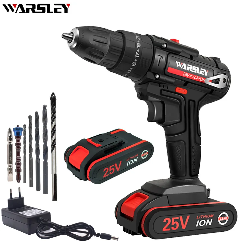 WARSLEY 25V Cordless Electric Screwdriver Cordless Power Tools Handheld Drill 1.5AH Lithium Battery Charging Drill + Gift
WARSLEY 25V Cordless Electric Screwdriver Cordless Power Tools Handheld Drill 1.5AH Lithium Battery Charging Drill + Gift