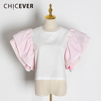 CHICEVER Sweet Style Patchwork Blouses Female O Neck Butterfly Short Sleeve Hit Color Ruffle Women's Shirts 2020 Clothes New
CHICEVER Sweet Style Patchwork Blouses Female O Neck Butterfly Short Sleeve Hit Color Ruffle Women's Shirts 2020 Clothes New