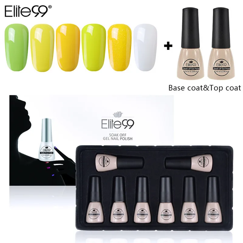 Elite99 Semi-Permanent UV LED Enamel 8pcs Nail Polish Gel Kit with Base and Semi-Permanent Top Coat Nail Polish Soakoff Manicure
Elite99 Semi-Permanent UV LED Enamel 8pcs Nail Polish Gel Kit with Base and Semi-Permanent Top Coat Nail Polish Soakoff Manicure