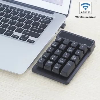 Wireless Mini Ergonomic Computer Keyboard 2.4Ghz Portable 19 Keys Numeric Keypad Waterproof Keycaps With Usb Receiver For PC Mac