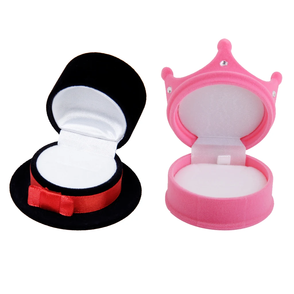 2pcs Hat Crown Ring Boxes Stylished Velvet Ring Box Wedding Jewelry Storage
2pcs Hat Crown Ring Boxes Stylished Velvet Ring Box Wedding Jewelry Storage