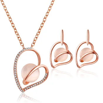 DSHOU83 Love Heart Opal Jewelry Set Crystal Necklace Earrings Jewelry Two-Piece Set
DSHOU83 Love Heart Opal Jewelry Set Crystal Necklace Earrings Jewelry Two-Piece Set