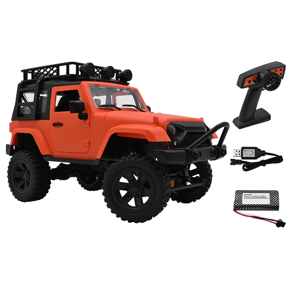 1/14 4WD 2.4G Simulation Climbing Off-Road Vehicle Remote Control Car Toy With Luggage Rack - Orange/White
1/14 4WD 2.4G Simulation Climbing Off-Road Vehicle Remote Control Car Toy With Luggage Rack - Orange/White