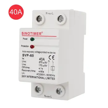 SINOTIMER SVP-60 230V AC 40A Automatic Recovery Under Voltage Over Voltage Protector Relay Breaker Protective Device
SINOTIMER SVP-60 230V AC 40A Automatic Recovery Under Voltage Over Voltage Protector Relay Breaker Protective Device