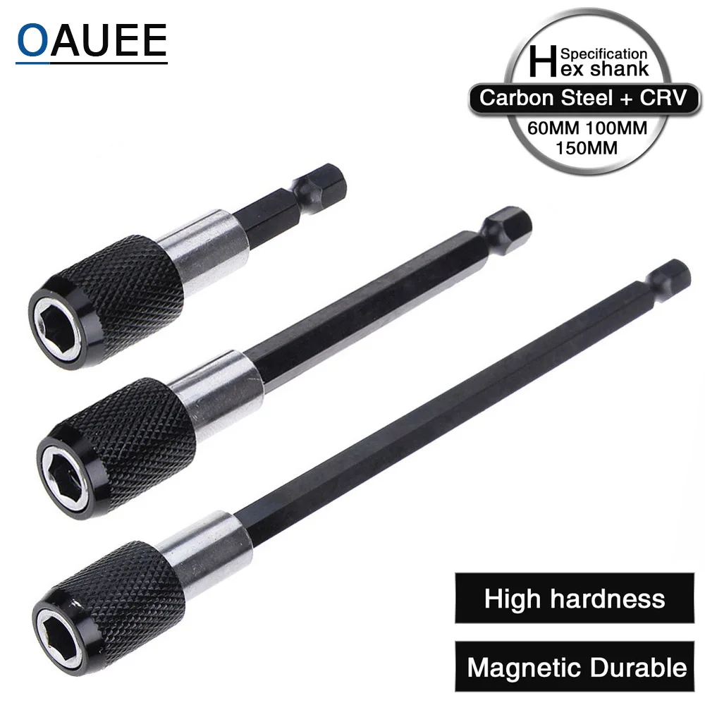 Oauee 1/4 Inch Hex Shank Quick Release Screwdriver Magnetic Bit Holder with Adjustable Collar Extension Bar 60mm 100mm 150mm
Oauee 1/4 Inch Hex Shank Quick Release Screwdriver Magnetic Bit Holder with Adjustable Collar Extension Bar 60mm 100mm 150mm