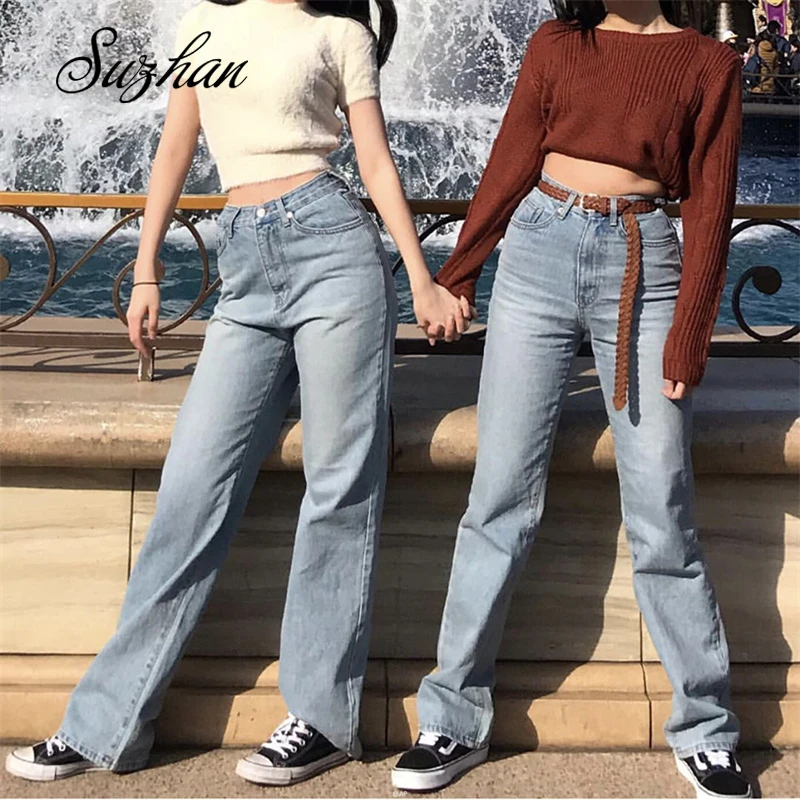 Suzhan Womens High Waist Jeans woman Wide Leg Loose Fit Leisure Vogue Denim Full Length Straight Casual Jeans
Suzhan Womens High Waist Jeans woman Wide Leg Loose Fit Leisure Vogue Denim Full Length Straight Casual Jeans