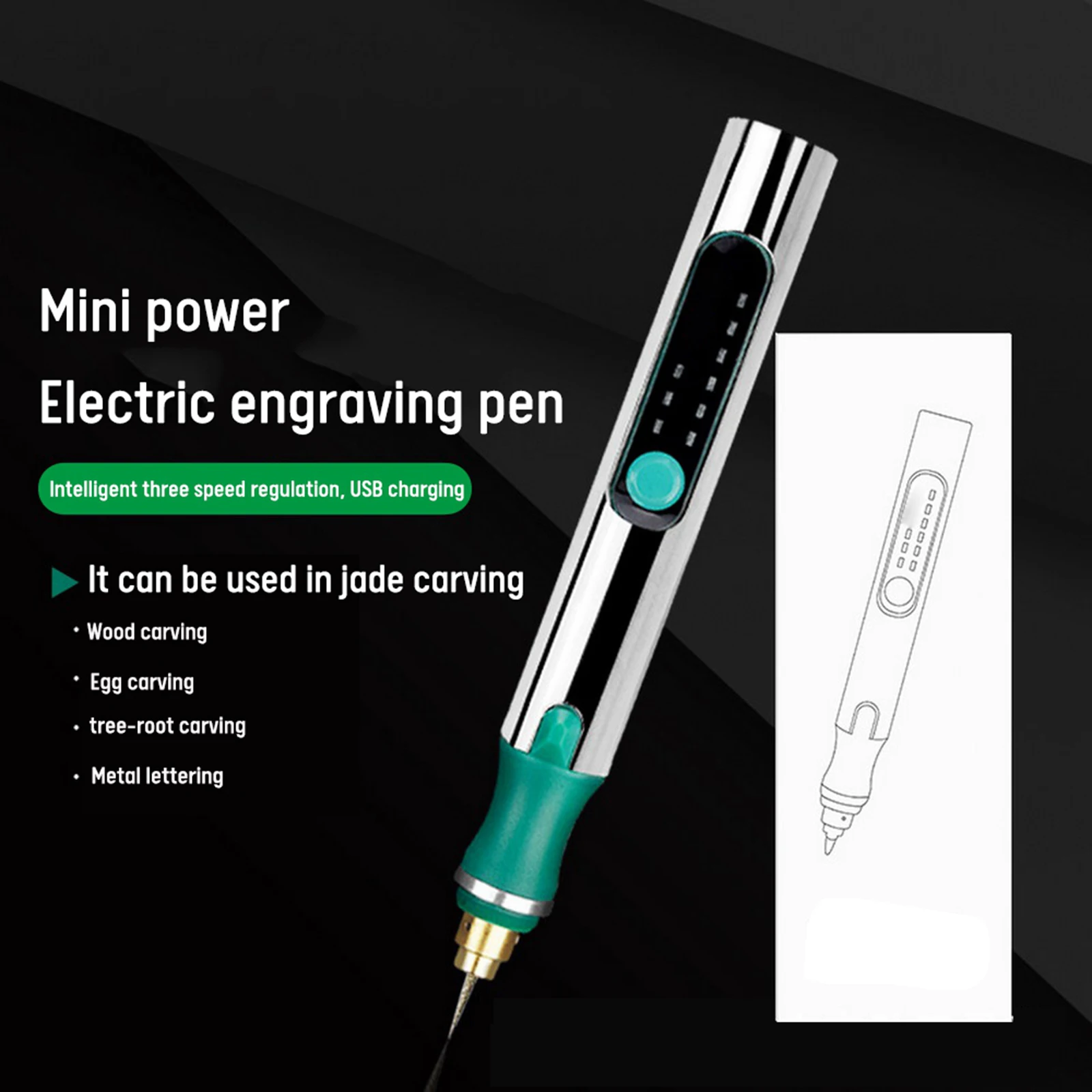 25W 3 Gears of Speeds Adjustable Electric Grinding Pen Stone Nail Polishing Machine Metal Lettering Carving Engraving Device
25W 3 Gears of Speeds Adjustable Electric Grinding Pen Stone Nail Polishing Machine Metal Lettering Carving Engraving Device